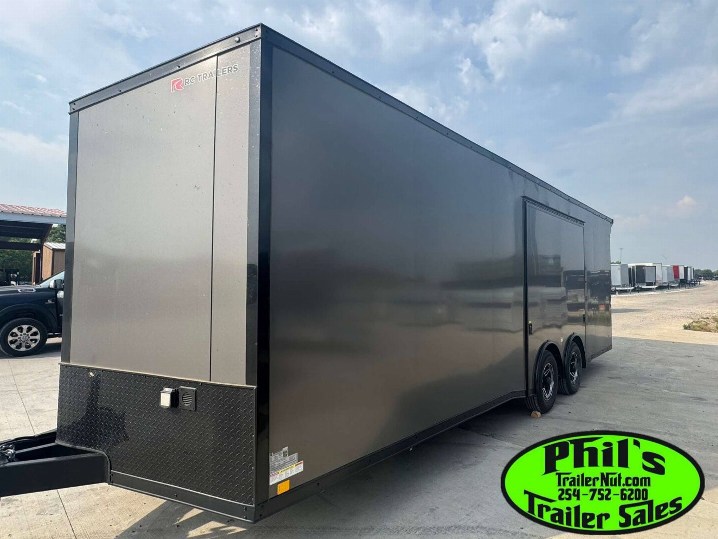 New 2025 RC Trailers 8.5X24 Car / Racing Trailer FULL ESCAPE DOOR WITH REMOVABLE FENDER TORSION AXLES