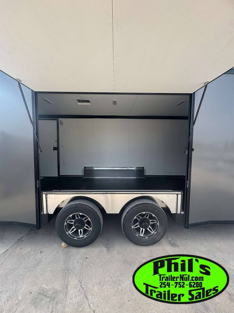 New 2025 RC Trailers 8.5X24 Car / Racing Trailer FULL ESCAPE DOOR WITH REMOVABLE FENDER TORSION AXLES