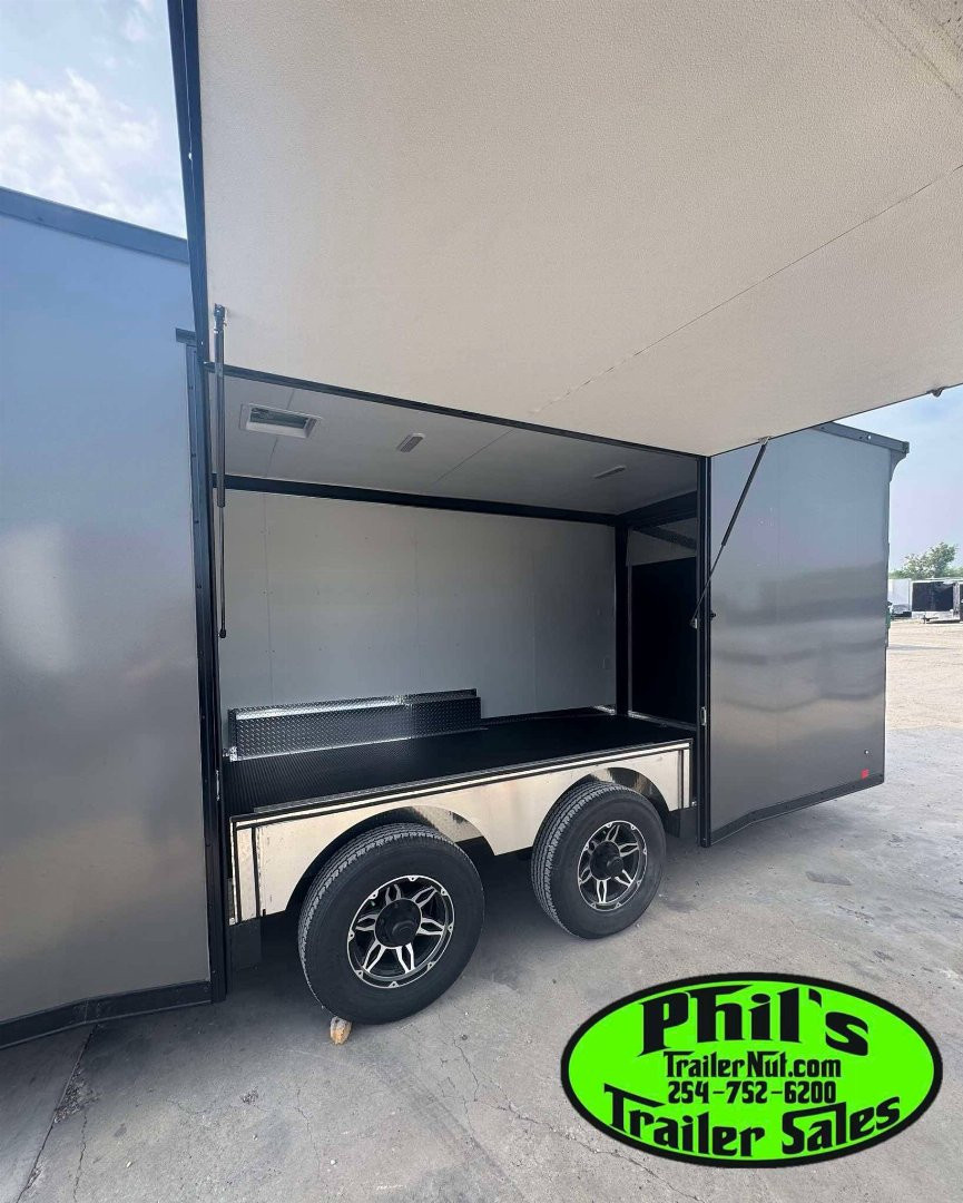 New 2025 RC Trailers 8.5X24 Car / Racing Trailer FULL ESCAPE DOOR WITH REMOVABLE FENDER TORSION AXLES