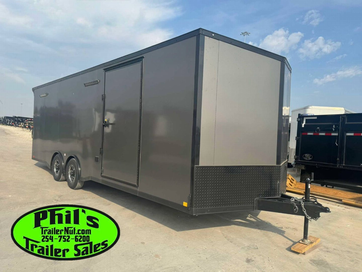 New 2025 RC Trailers 8.5X24 Car / Racing Trailer FULL ESCAPE DOOR WITH REMOVABLE FENDER TORSION AXLES