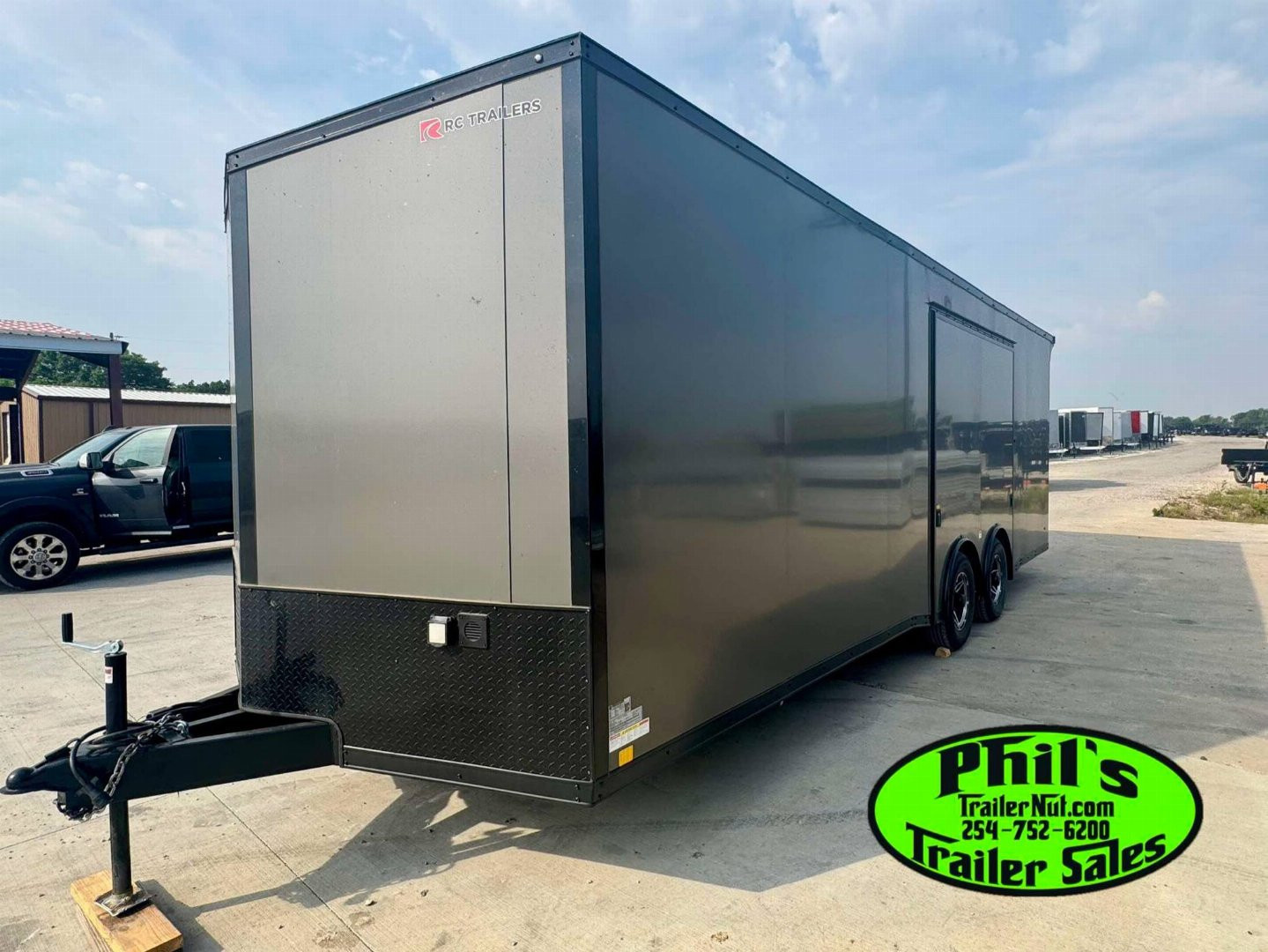 New 2025 RC Trailers 8.5X24 Car / Racing Trailer FULL ESCAPE DOOR WITH REMOVABLE FENDER TORSION AXLES