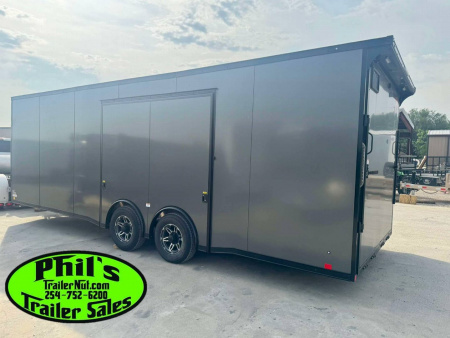 New 2025 RC Trailers 8.5X24 Car / Racing Trailer FULL ESCAPE DOOR WITH REMOVABLE FENDER TORSION AXLES