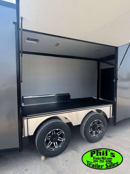 New 2025 RC Trailers 8.5X24 Car / Racing Trailer FULL ESCAPE DOOR WITH REMOVABLE FENDER TORSION AXLES