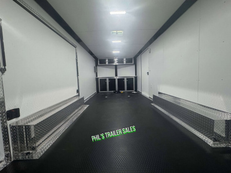 New 2025 RC Trailers 8.5X24 Car / Racing Trailer FULL ESCAPE DOOR WITH REMOVABLE FENDER TORSION AXLES