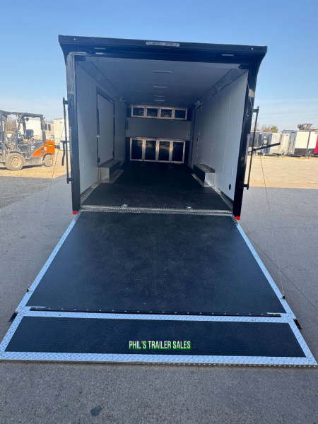 New 2025 RC Trailers 8.5X24 Car / Racing Trailer FULL ESCAPE DOOR WITH REMOVABLE FENDER TORSION AXLES