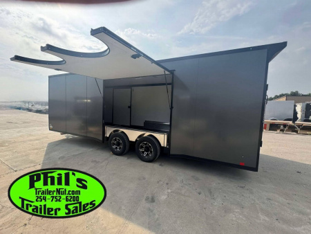 New 2025 RC Trailers 8.5X24 Car / Racing Trailer FULL ESCAPE DOOR WITH REMOVABLE FENDER TORSION AXLES