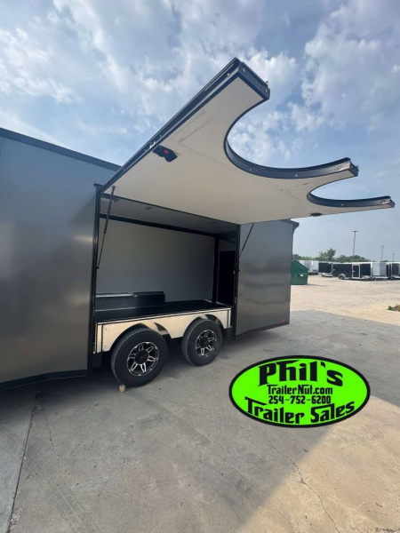 New 2025 RC Trailers 8.5X24 Car / Racing Trailer FULL ESCAPE DOOR WITH REMOVABLE FENDER TORSION AXLES