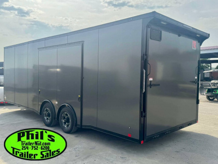 New 2025 RC Trailers 8.5X24 Car / Racing Trailer FULL ESCAPE DOOR WITH REMOVABLE FENDER TORSION AXLES