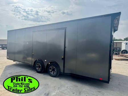 New 2025 RC Trailers 8.5X24 Car / Racing Trailer FULL ESCAPE DOOR WITH REMOVABLE FENDER TORSION AXLES