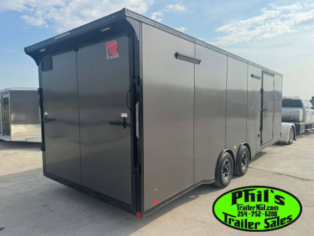 New 2025 RC Trailers 8.5X24 Car / Racing Trailer FULL ESCAPE DOOR WITH REMOVABLE FENDER TORSION AXLES