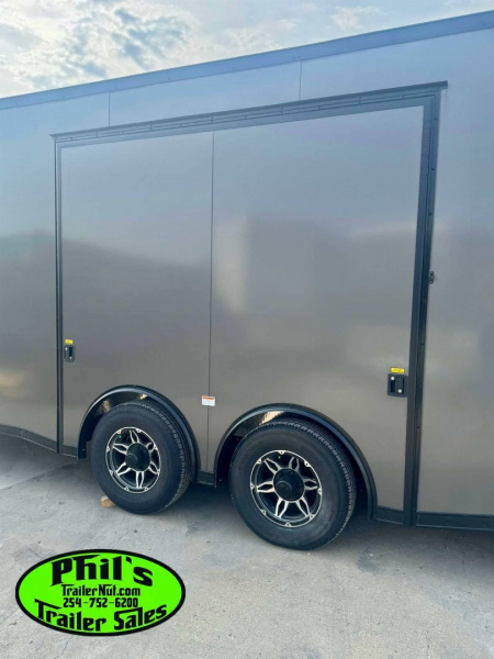 New 2025 RC Trailers 8.5X24 Car / Racing Trailer FULL ESCAPE DOOR WITH REMOVABLE FENDER TORSION AXLES