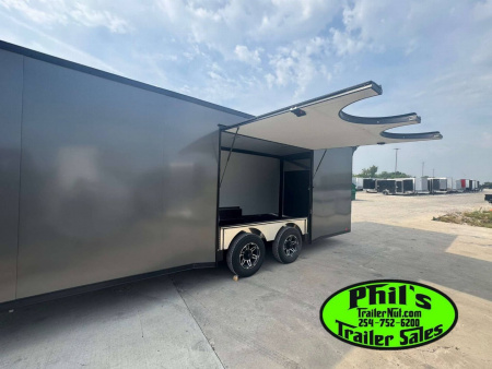 New 2025 RC Trailers 8.5X24 Car / Racing Trailer FULL ESCAPE DOOR WITH REMOVABLE FENDER TORSION AXLES