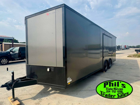 New 2025 RC Trailers 8.5X24 Car / Racing Trailer FULL ESCAPE DOOR WITH REMOVABLE FENDER TORSION AXLES