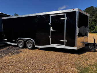 New 2025 8.5X20' ENCLOSED CAR HAULER -.080 POLYCORE EXTERIOR-6'4  INTERIOR HEIGHT-16  CENTERS- D-RINGS-CHROME TRIM Car / Racing Trailer