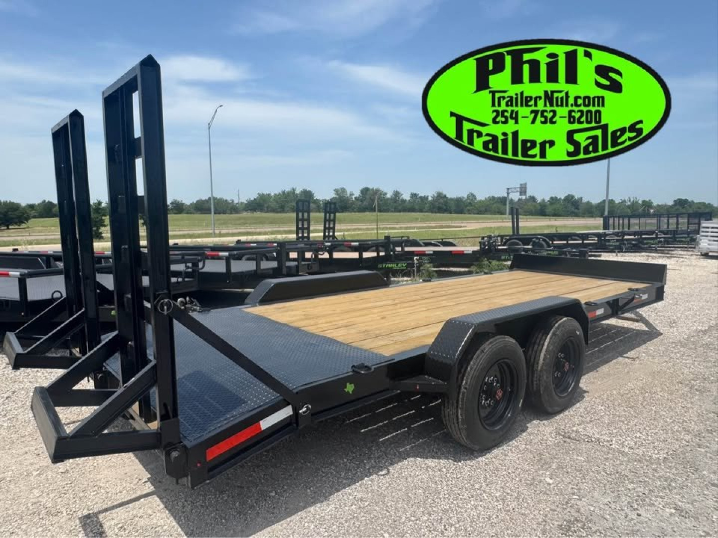 New 2025 Stanley Trailers 20' EQUIPMENT TRAILER STAND UP RAMPS 8K AXLES Equipment Trailer