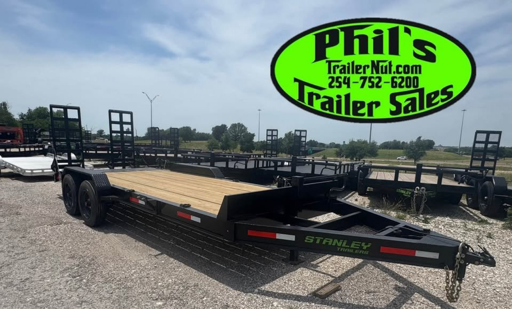 New 2025 Stanley Trailers 20' EQUIPMENT TRAILER STAND UP RAMPS 8K AXLES Equipment Trailer