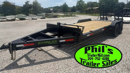 New 2025 Stanley Trailers 20' EQUIPMENT TRAILER STAND UP RAMPS 8K AXLES Equipment Trailer