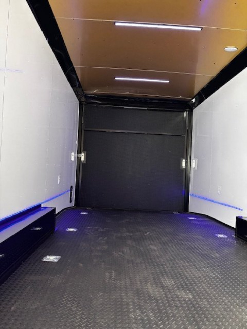 New 2025 8.5X28 RACE TRAILER-ESC DOOR-90" INTERIOR HEIGHT-CABINETS-A/C-SPIDER MAG WHEELS-REAR WING-BLACKOUT TRIM-MUCH MORE Car / Racing Trailer