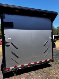 New 2025 8.5X28 RACE TRAILER-ESC DOOR-90" INTERIOR HEIGHT-CABINETS-A/C-SPIDER MAG WHEELS-REAR WING-BLACKOUT TRIM-MUCH MORE Car / Racing Trailer