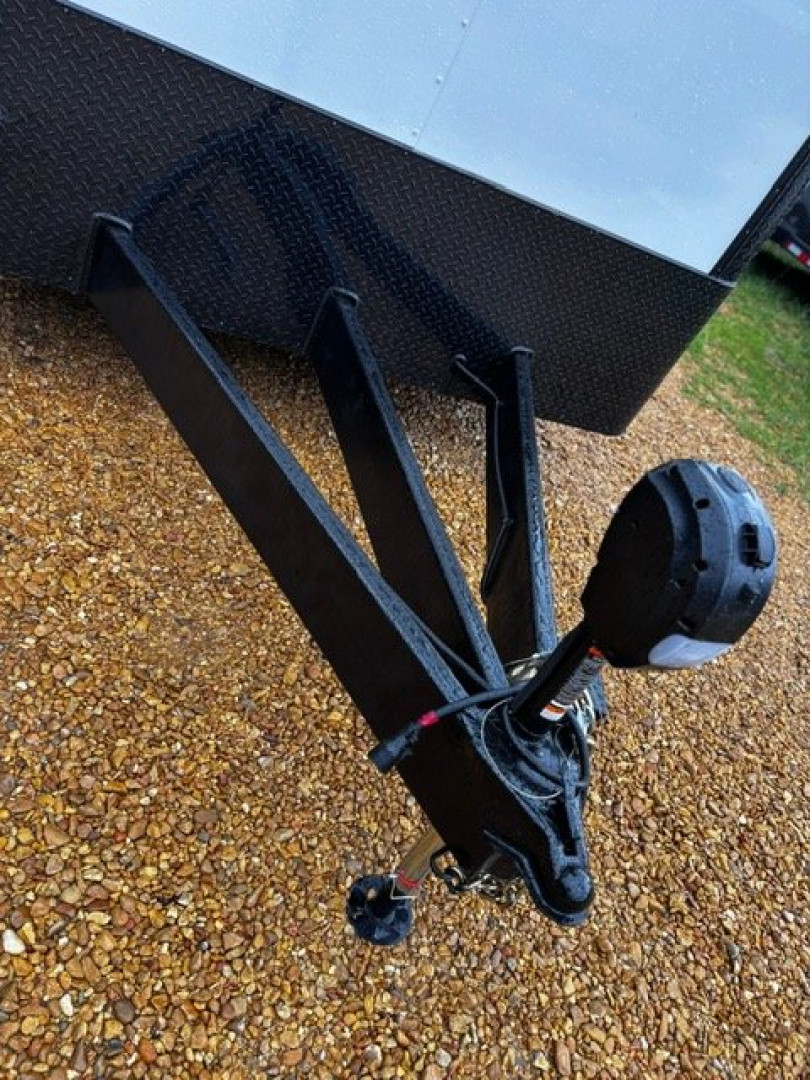 New 2025 8.5X34' BATHROOM RACE TRAILER -BLACKOUT TRIM-ESCAPE DOOR-TRIPLE AXLE-7' INTERIOR HEIGHT-CABINETS Car / Racing Trailer