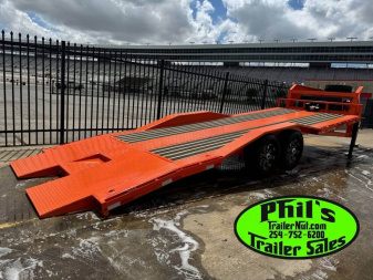 New 2025 102 X24 GOOSENECK DRIVE OVER FENDER OPEN OPEN CAR HAULER Equipment Trailer WINCH 7K AXLES