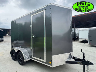 New 2025 CONTINENTAL CARGO NEW 6X12 V-NOSE ENCLOSED TRAILER CARGO TRAILERS TANDEM AXLE Cargo / Enclosed Trailer 7' INTERIOR