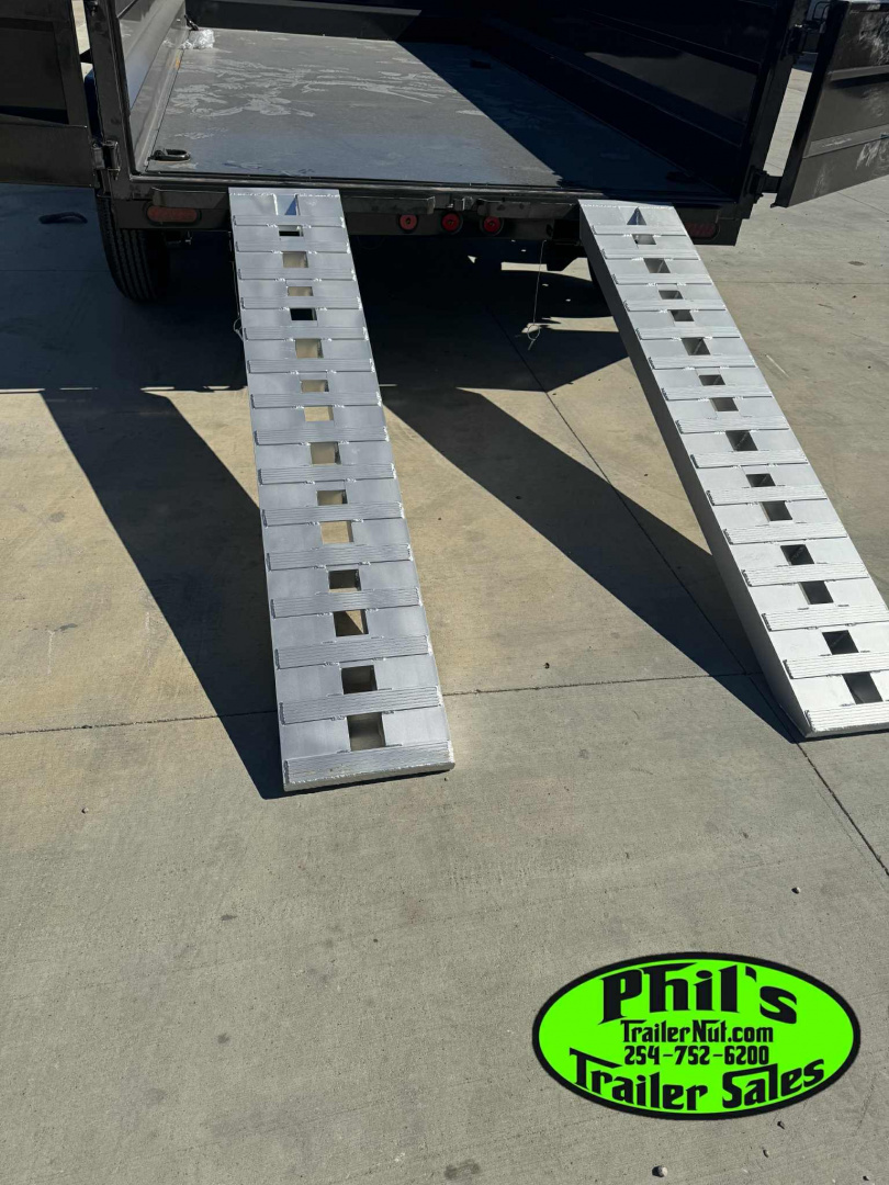 New Iron Bull 83x16 DUMP TRAILER POWDER COATED WITH TARP AND RAMP SCISSOR LIFT 24'' SIDES!