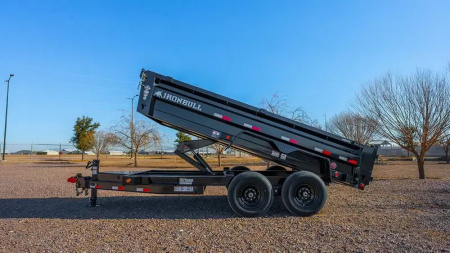 New Iron Bull 83x16 DUMP TRAILER POWDER COATED WITH TARP AND RAMP SCISSOR LIFT 24'' SIDES!
