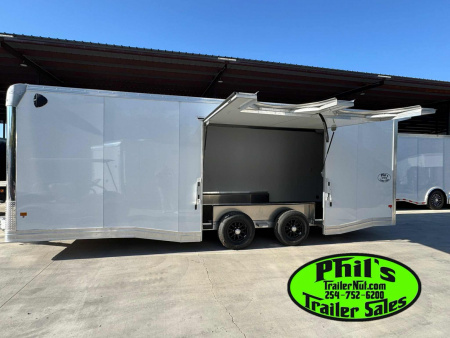 New E-Z Hauler 24' ALL ALUMINUM CAR HAULER LARGE ESCAPE DOOR FINISHED OUT Cargo / Enclosed Trailer EXTRUDED ALUMINUM FLOOR