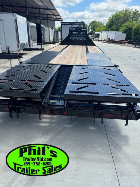 New 2026 Iron Bull 102X25' (20+5) RAMPAGE (FOLD OVER) RAMPS- 22K HD LOW PRO Deckover Trailer