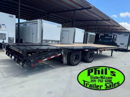 New 2026 Iron Bull 102X25' (20+5) RAMPAGE (FOLD OVER) RAMPS- 22K HD LOW PRO Deckover Trailer