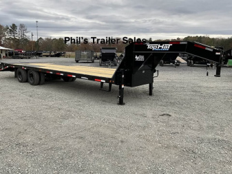 New 2025 Top Hat Trailers 32’ Gooseneck Trailer 20K GVWR 27+5 TANDEM DUAL DECK OVER JUMBO RAMPS Deckover Trailer