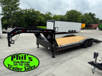 New 2026 Iron Bull 102 X 28 IRON BULL GOOSENECK EQUIPMENT TRAILER DRIVE OVER Equipment Trailer