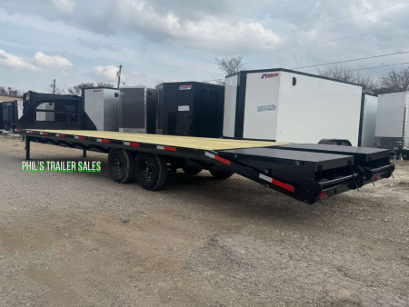 New Stanley Trailers 102 X 30 GOOSENECK DECK OVER Equipment Trailer 5' MEGA RAMPS