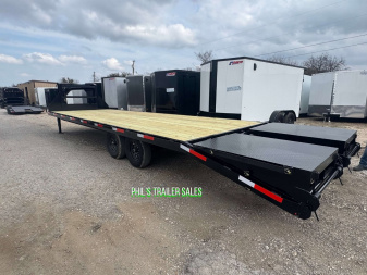 New Stanley Trailers 102 X 30 GOOSENECK DECK OVER Equipment Trailer 5' MEGA RAMPS
