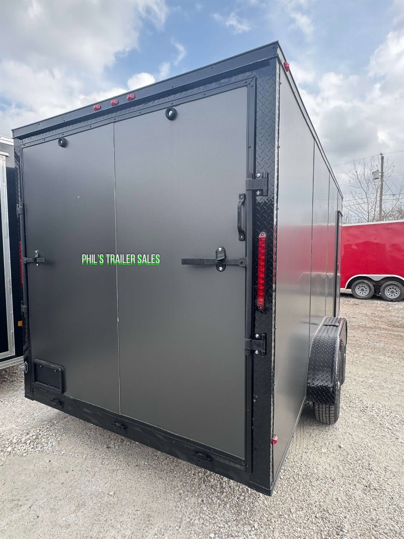 New 2025 7X16 BLACKOUT PACKAGE ALUMINUM WHEELS Cargo / Enclosed Trailer FACTORY CONSIGNMENT BLOWOUT SPECIAL!