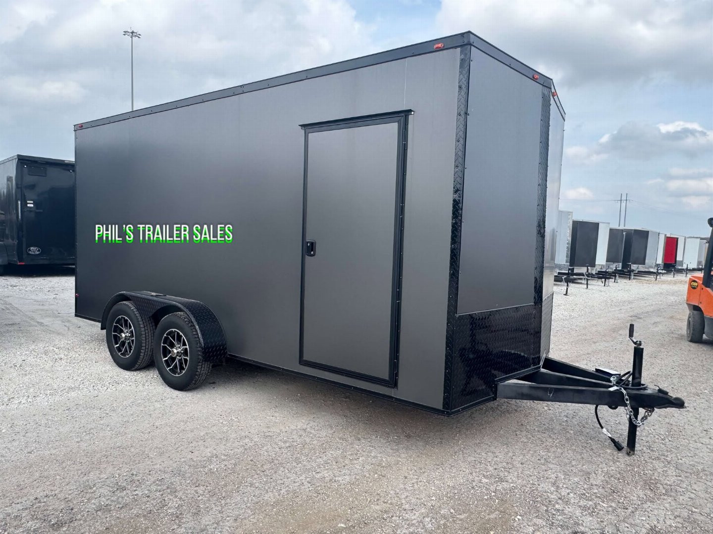 New 2025 7X16 BLACKOUT PACKAGE ALUMINUM WHEELS Cargo / Enclosed Trailer FACTORY CONSIGNMENT BLOWOUT SPECIAL!