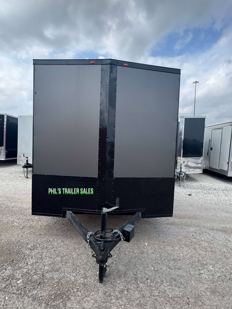 New 2025 7X16 BLACKOUT PACKAGE ALUMINUM WHEELS Cargo / Enclosed Trailer FACTORY CONSIGNMENT BLOWOUT SPECIAL!