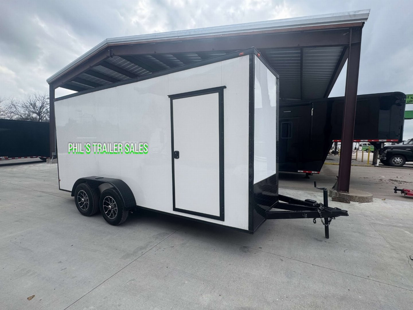 New ***SUPER BUY *** 7X16 BLACKOUT PACKAGE ALUMINUM WHEELS EXTRA HEIGHT Cargo / Enclosed Trailer