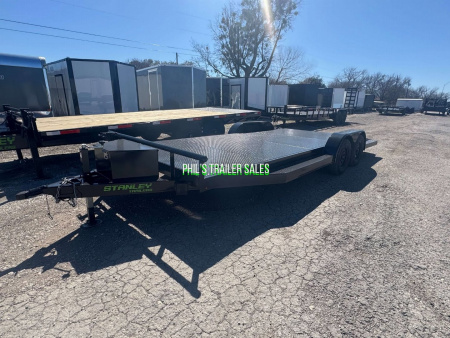New 2025 STANLEY TRAILERS 83X20 STEEL DECK OPEN CAR HAULER 83X20 Car Hauler SPLIT TAIL / TONGUE BOX / DEXTER AXLES