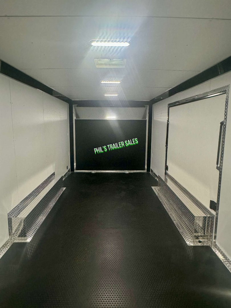 New 2025 RC Trailers 8.5X24 Car / Racing Trailer FULL ESCAPE DOOR WITH REMOVABLE FENDER TORSION AXLES