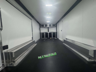 New 2025 RC Trailers 8.5X24 Car / Racing Trailer FULL ESCAPE DOOR WITH REMOVABLE FENDER TORSION AXLES