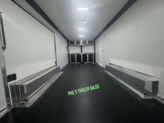 New 2025 RC Trailers 8.5X24 Car / Racing Trailer FULL ESCAPE DOOR WITH REMOVABLE FENDER TORSION AXLES