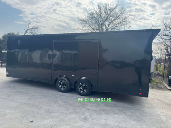 New 2025 RC Trailers 8.5X24 Car / Racing Trailer FULL ESCAPE DOOR WITH REMOVABLE FENDER TORSION AXLES