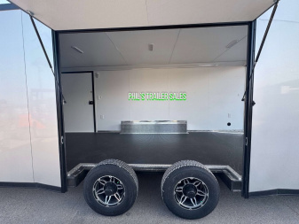 New 2025 RC Trailers 8.5X24 Car / Racing Trailer FULL ESCAPE DOOR WITH REMOVABLE FENDER TORSION AXLES