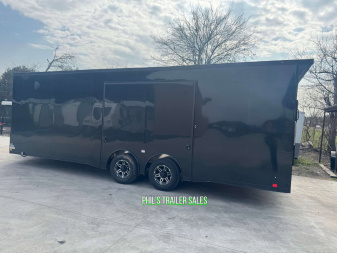 New 2025 RC Trailers 8.5X24 Car / Racing Trailer FULL ESCAPE DOOR WITH REMOVABLE FENDER TORSION AXLES