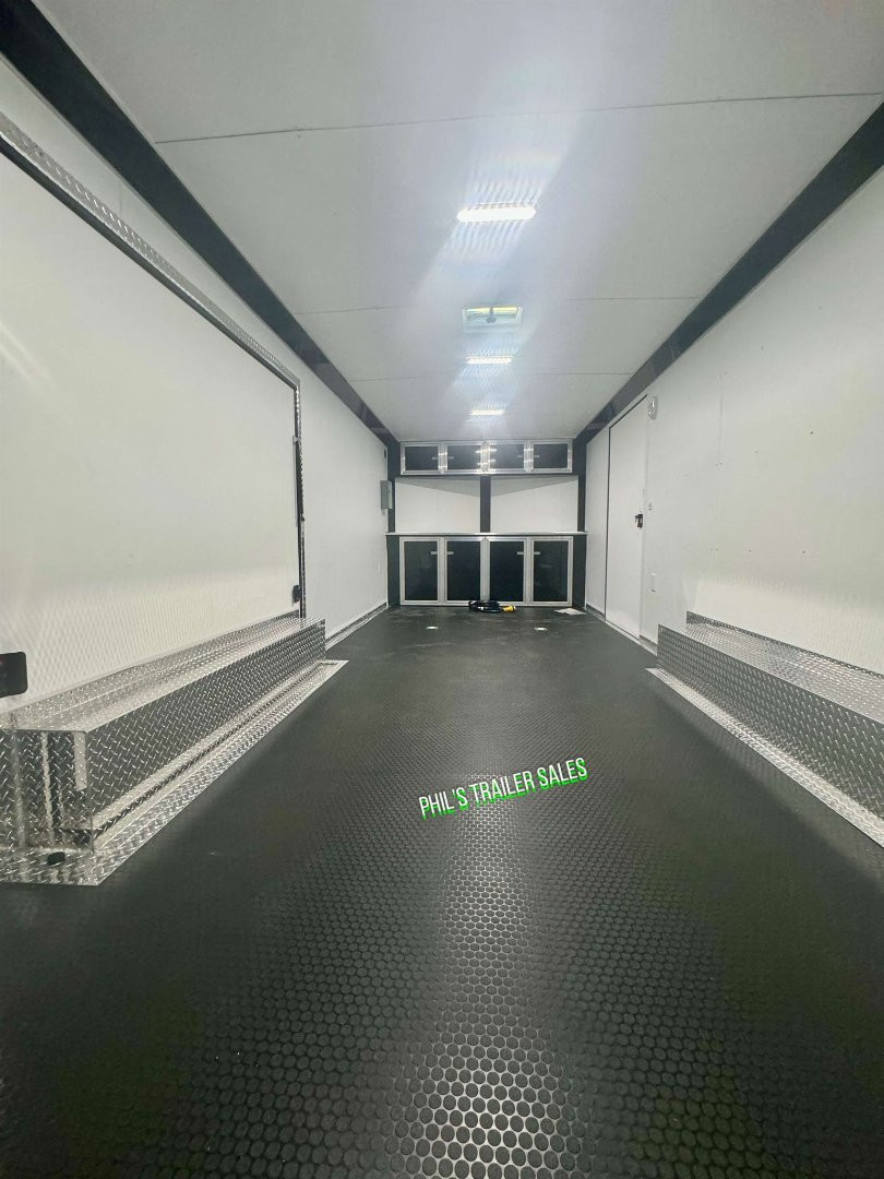 New 2025 RC Trailers 8.5X24 Car / Racing Trailer FULL ESCAPE DOOR WITH REMOVABLE FENDER TORSION AXLES