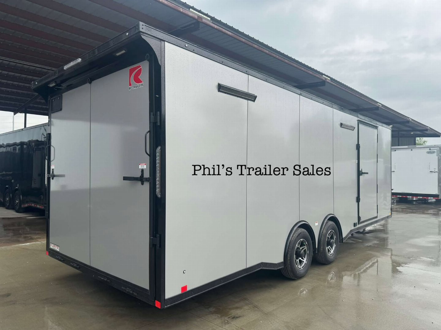 New 2025 RC Trailers 8.5X24 Car / Racing Trailer FULL ESCAPE DOOR WITH REMOVABLE FENDER TORSION AXLES