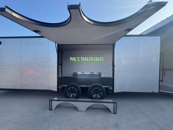 New 2025 RC Trailers 8.5X24 Car / Racing Trailer FULL ESCAPE DOOR WITH REMOVABLE FENDER TORSION AXLES