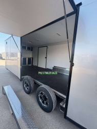 New 2025 RC Trailers 8.5X24 Car / Racing Trailer FULL ESCAPE DOOR WITH REMOVABLE FENDER TORSION AXLES